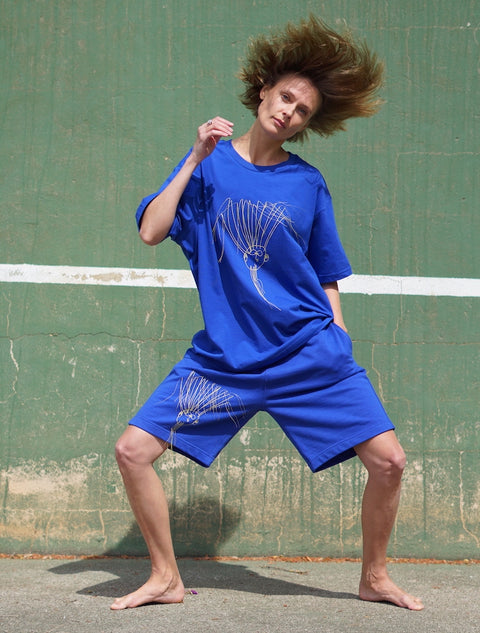 Set Hairy Shorts & T-Shirt Short Sleeves Worker Blue