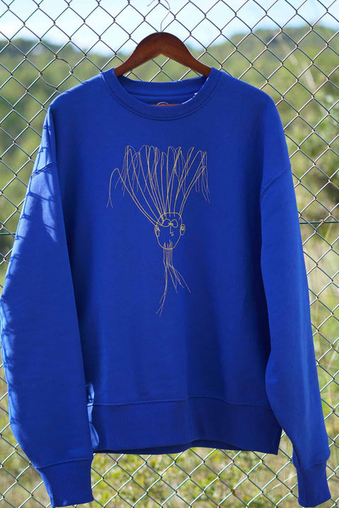 Hairy Sweat-Shirt Worker Blue