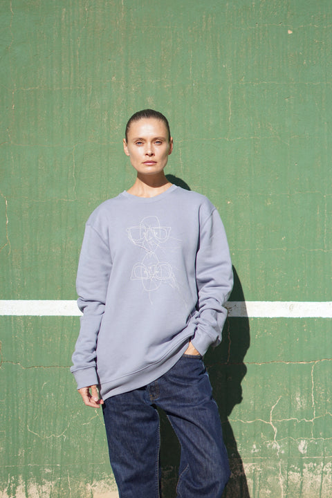 Mirror Face Sweat-Shirt Lava Gris