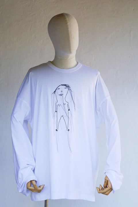 Mama T-Shirt Long Sleeves White