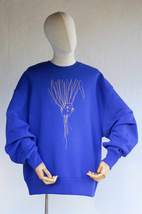 Hairy Sweat-Shirt Worker Blue